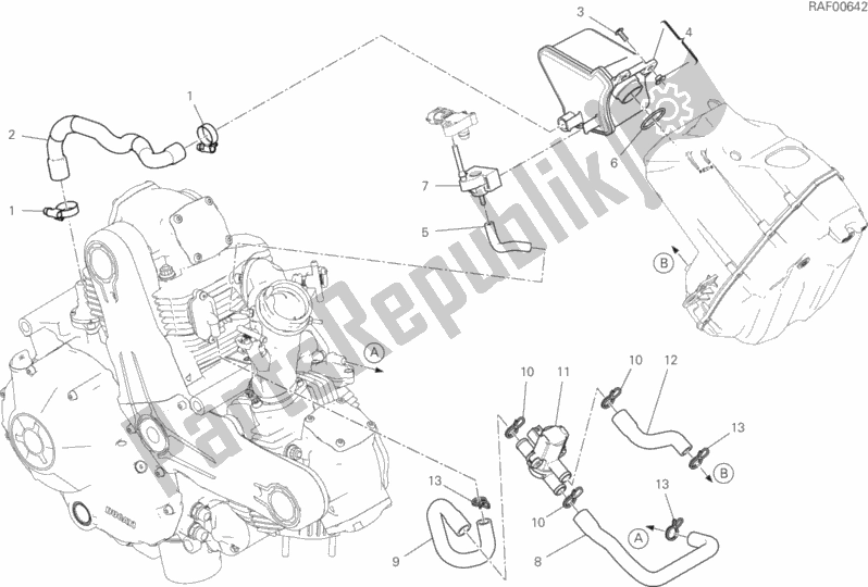 All parts for the Secondary Air System of the Ducati Scrambler Icon Thailand 803 2019